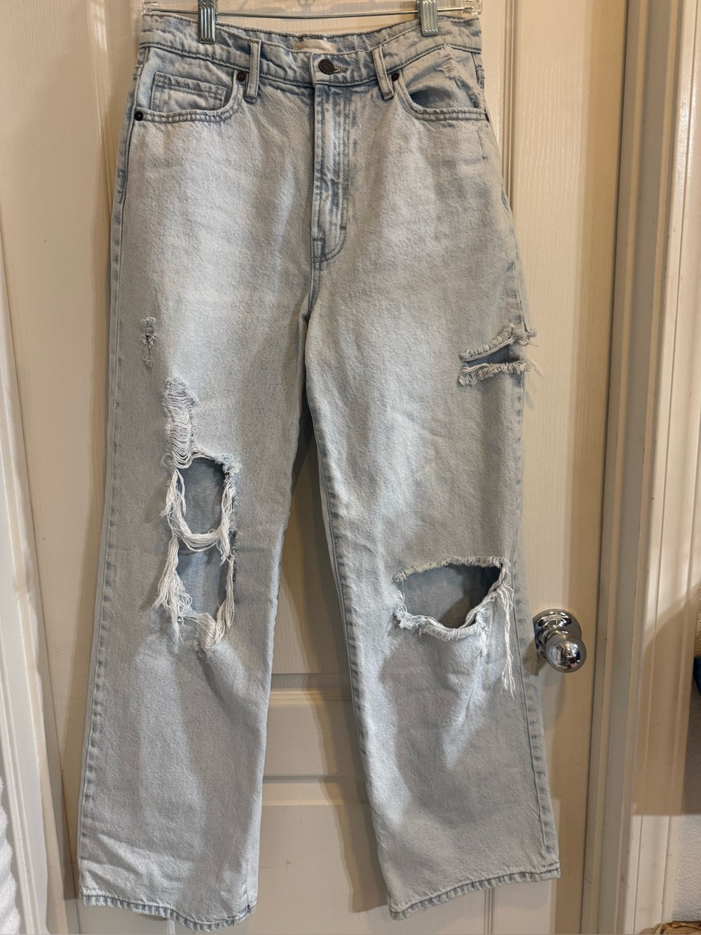 Altar'd State Light Blue Distressed Wide-Leg Jeans